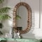 Bali & Pari Geona Modern Bohemian Metal and Natural Brown Seagrass Accent Wall Mirror 240-13465-ZORO - alternate 2